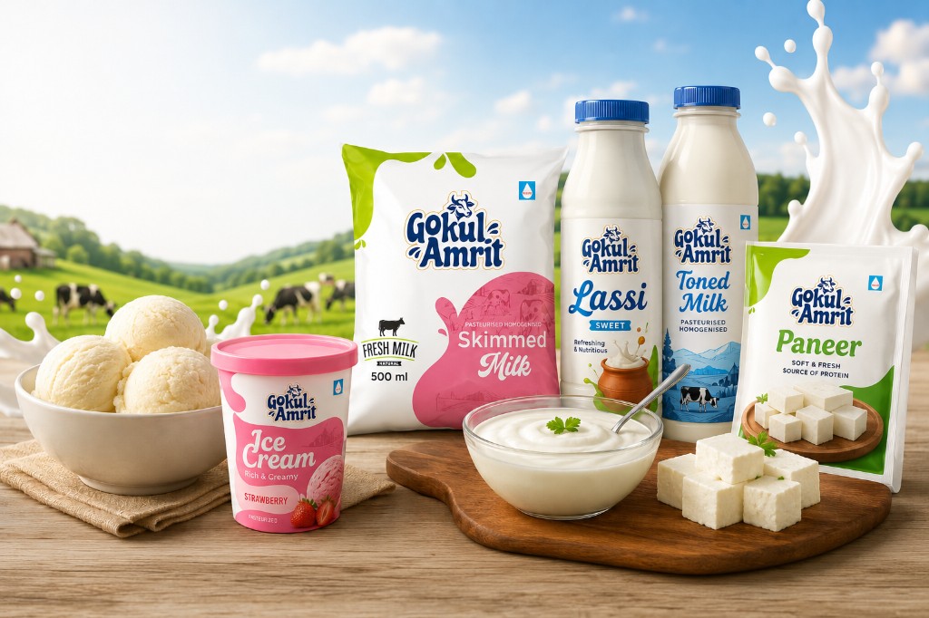 Gokul Amrit Product Range — Milk, Paneer, Lassi, Ice Cream and more